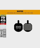 Galfer standard bike disc brake pads showing metal backing plates and friction material for reliable, quiet braking performance