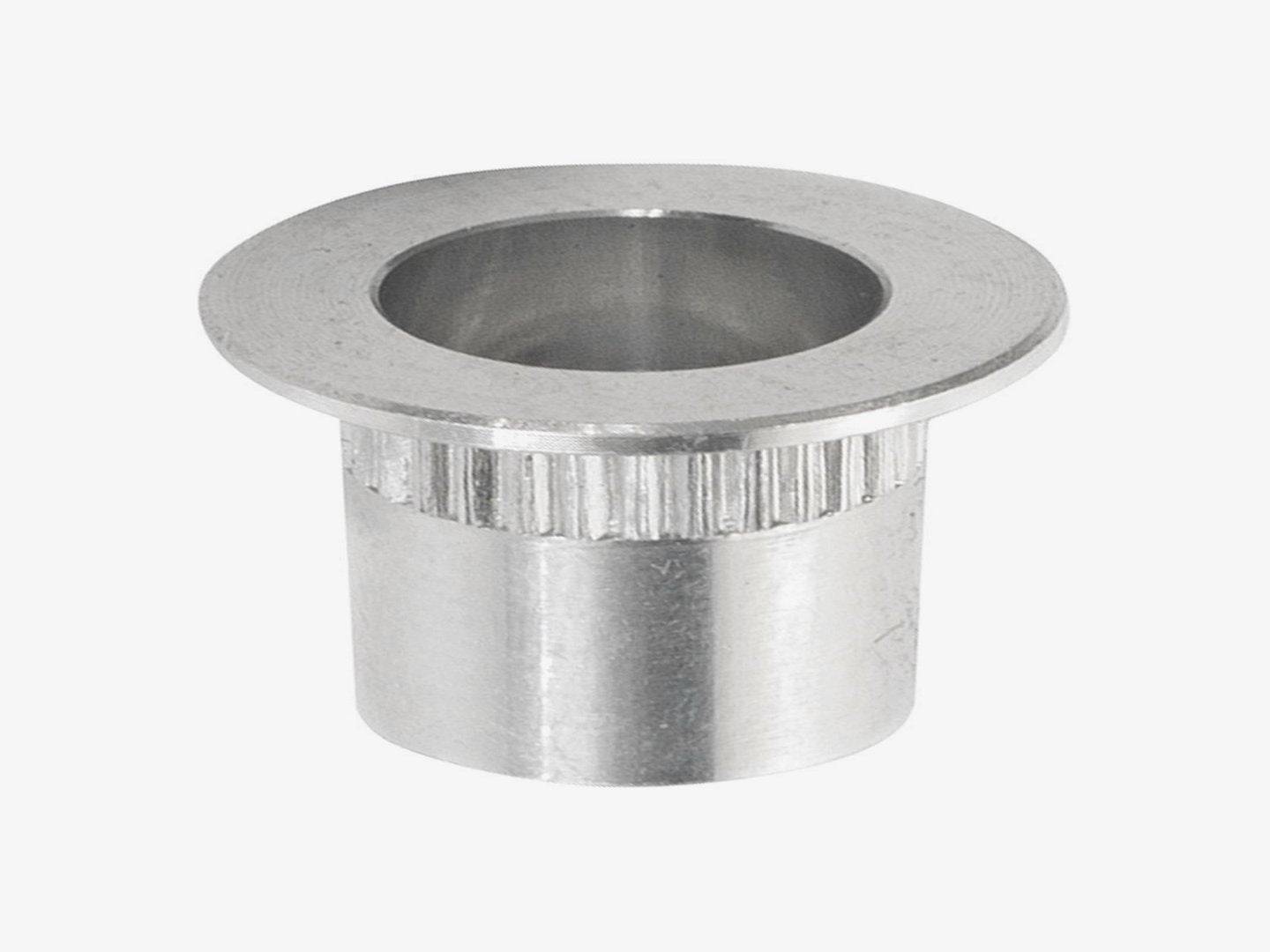 Trek oversized Rivnut M5 x 12mm in grey for secure bike frame fittings, shown installed on bicycle frame components.