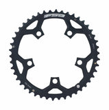 FSA Pro Road 2x11 Speed chainring set, black anodized CNC aluminum, 110x46T, 5-hole component for bike drivetrain.