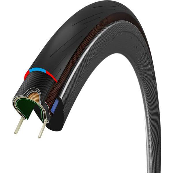 Vittoria Ridearmor II TLR G2.0 tubeless road tyre 700x38c with puncture-resistant tread and black rubber surface