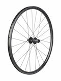 Bontrager Affinity TLR Centerlock disc road wheel with 24 spokes, 700C tubeless-ready rim, mounted with tire and disc brake rotor