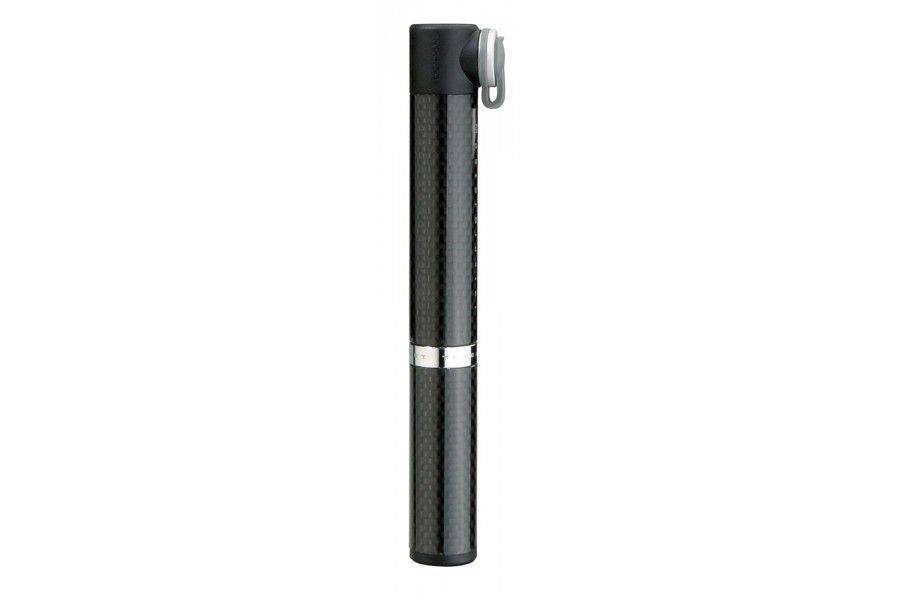 Topeak Micro Rocket CB black road bike pump with mounting bracket and Presta valve for cycling accessories.