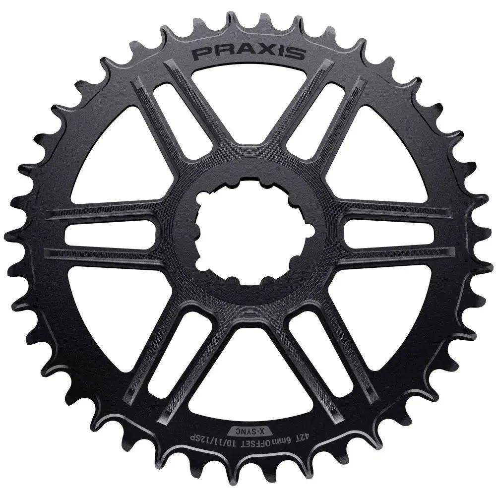 Praxis Works 36T narrow wide direct mount road chainring for 1x drivetrain, high-performance bike component, black finish