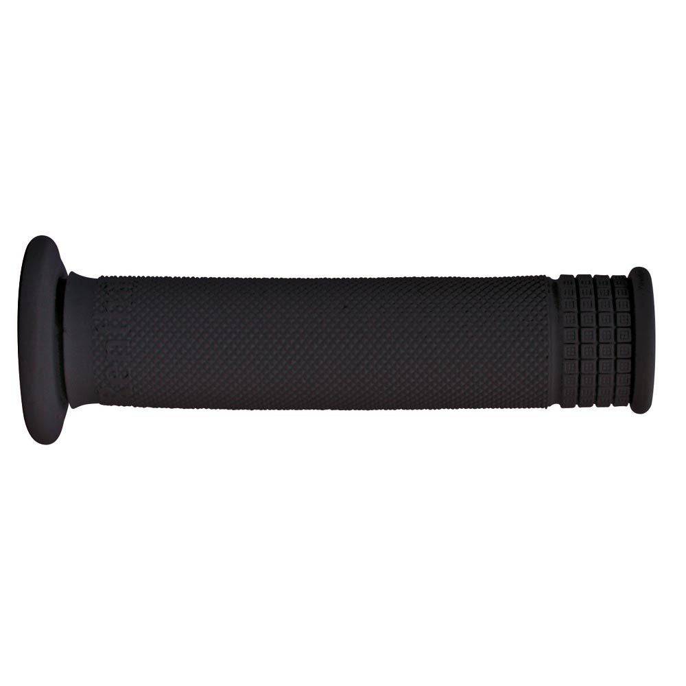 Renthal Push-On MTB grips with Ultra Tacky™ compound for superior control, shown installed on a mountain bike handlebar.