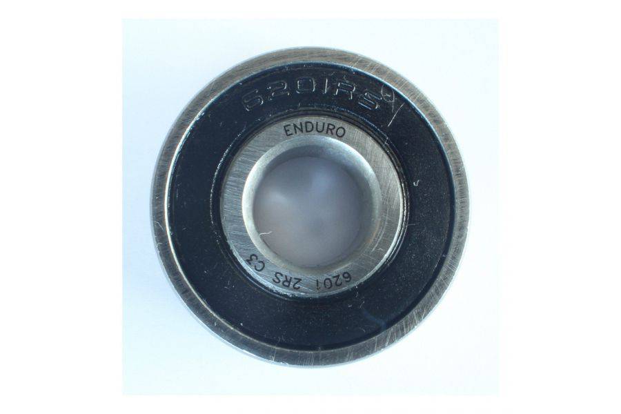 Enduro Bearings 6201 2RS sealed cycling hub and bottom bracket bearing, 12x32x10mm, with ABEC 3 precision for bike components.