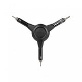 Black Topeak Y-Hex Speed Wrench with 2/2.5/3mm hex bits and speed sleeve, ideal for bike workshop repairs.