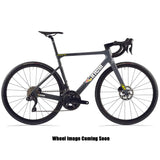 Cinelli Pressure ADR 105 Di2 endurance road bike with Shimano 105 Di2 hydraulic disc brakes, featuring a sleek bike frame and components.