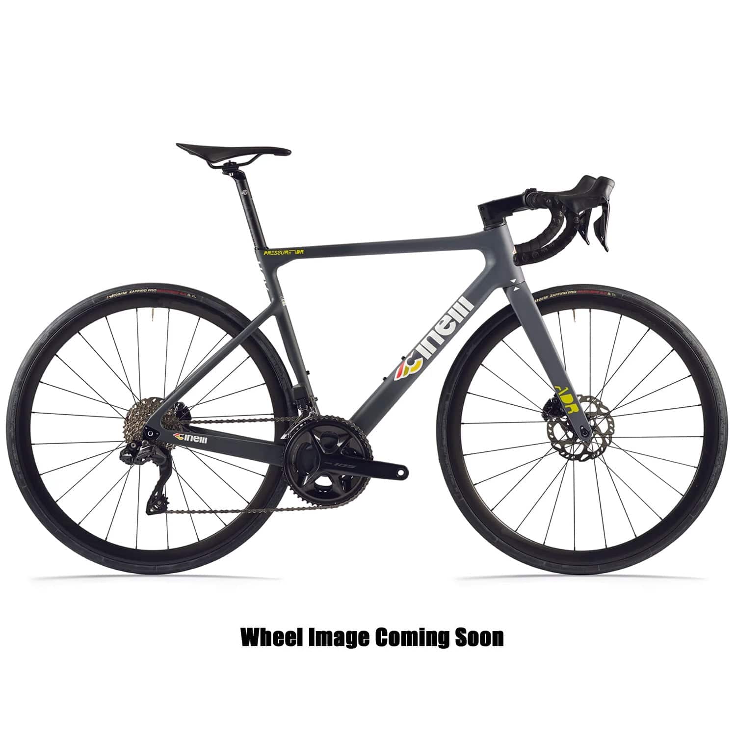Cinelli Pressure ADR 105 Di2 endurance road bike with Shimano 105 Di2 hydraulic disc brakes, sleek frame and aerodynamic design.