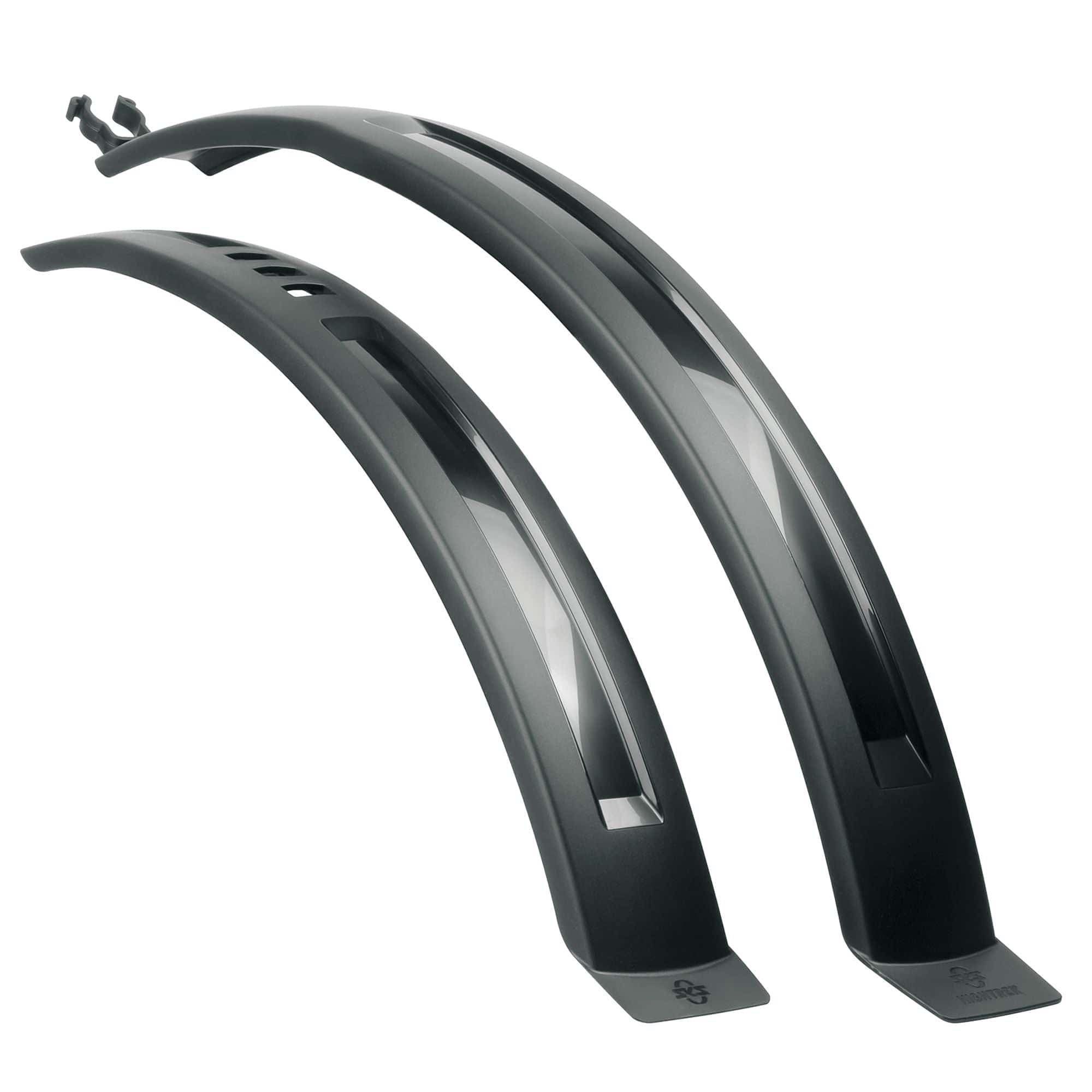 SKS HIGHTREK 2.0 black mudguard set for 26-28 inch trekking and city bikes, designed to protect wheels from mud and water.