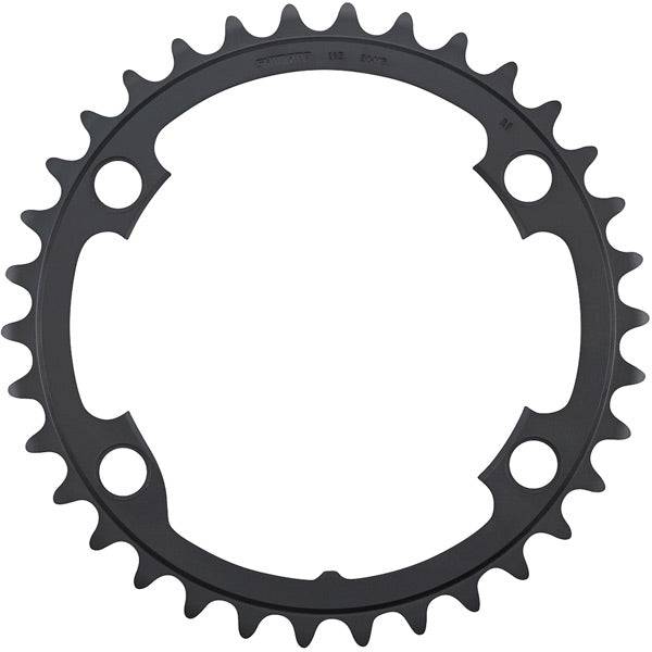 Shimano Ultegra FC-R8000 11-speed 34T inner chainring for road bike components, showing the black metal gear with teeth.