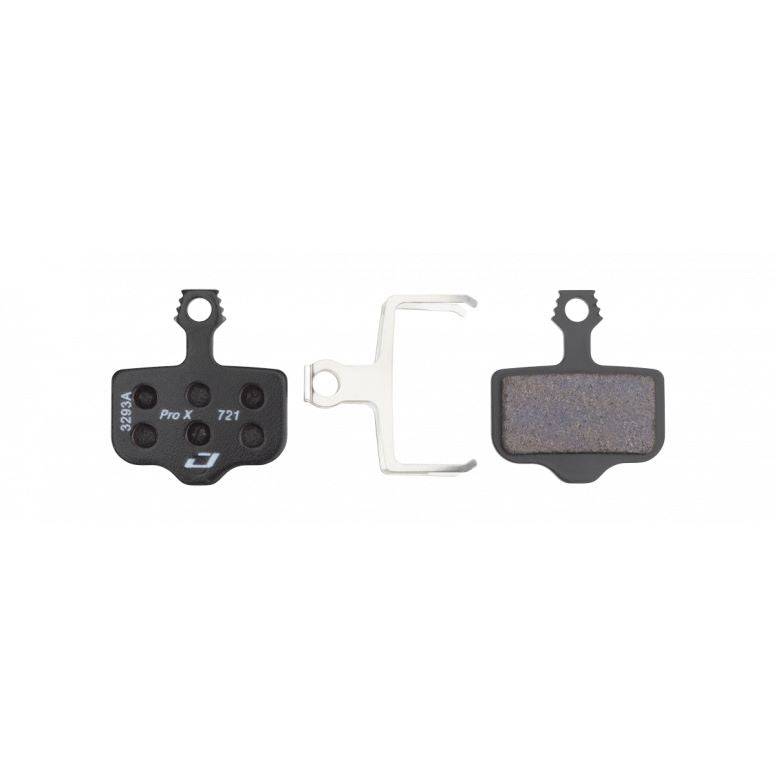 Jagwire Pro Extreme Sintered Disc Brake Pads for SRAM AXS and Avid road bikes, showing the brake pad components.