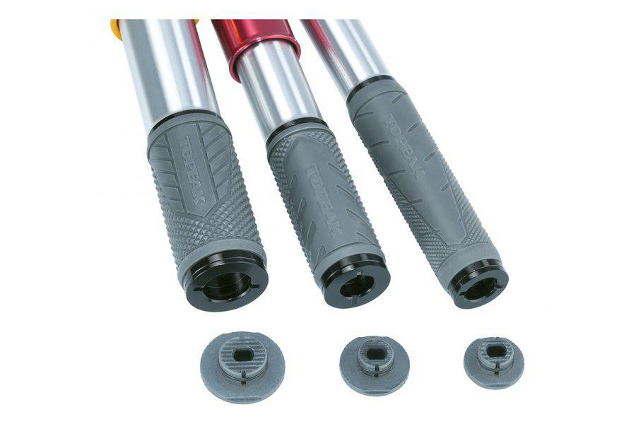 Topeak PCT Cap accessory for Race Rocket Series pumps, featuring a black Presta valve core tool for bicycle tire maintenance.