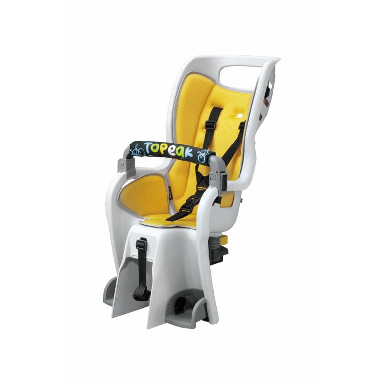 Topeak Childseat for Disc Brakes MTX 2.0 with 6-point harness and suspension system, designed for bike accessories.