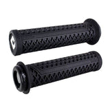 ODI Vans V2.1 MTB lock-on grips with single-clamp system for mountain bikes, featuring textured rubber for improved grip.