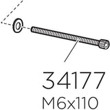 Thule 34177 M6 x 110 mm screw, genuine replacement accessory for car racks, made of durable metal with threading.