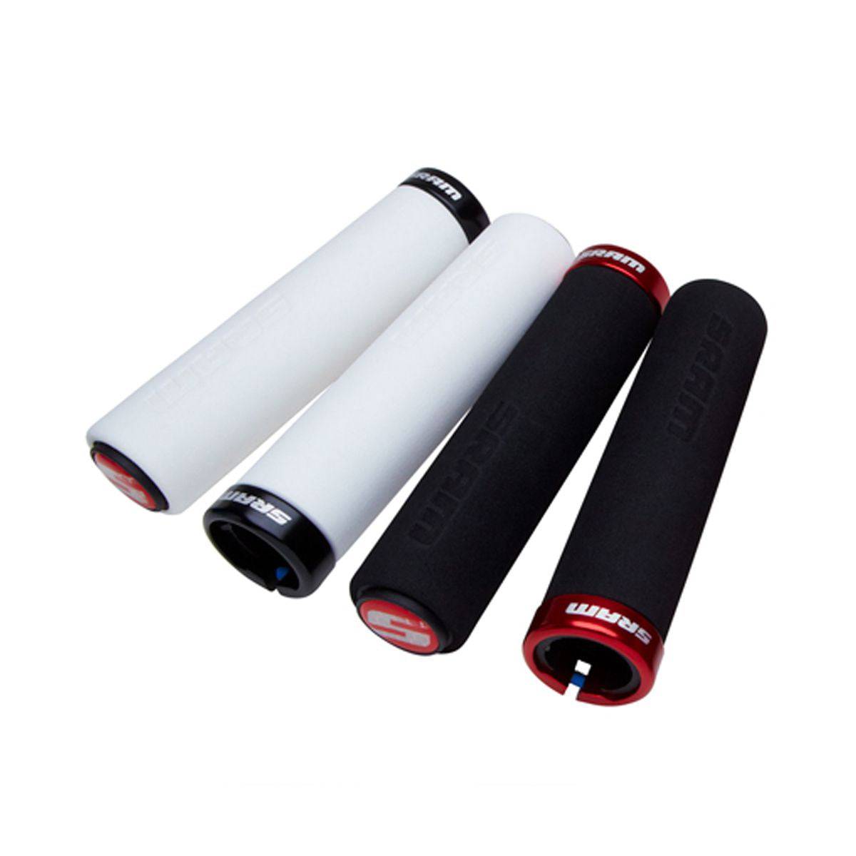 SRAM Locking Grips Foam 129mm Black with Single Red Clamp and End Plugs: | Swinnerton Cycles
