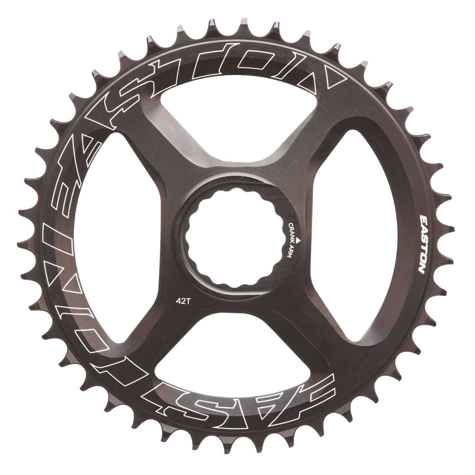 Easton Direct Mount Chain Ring for road, cyclocross, and gravel bikes with Cinch system, showing the black metal chainring with teeth.