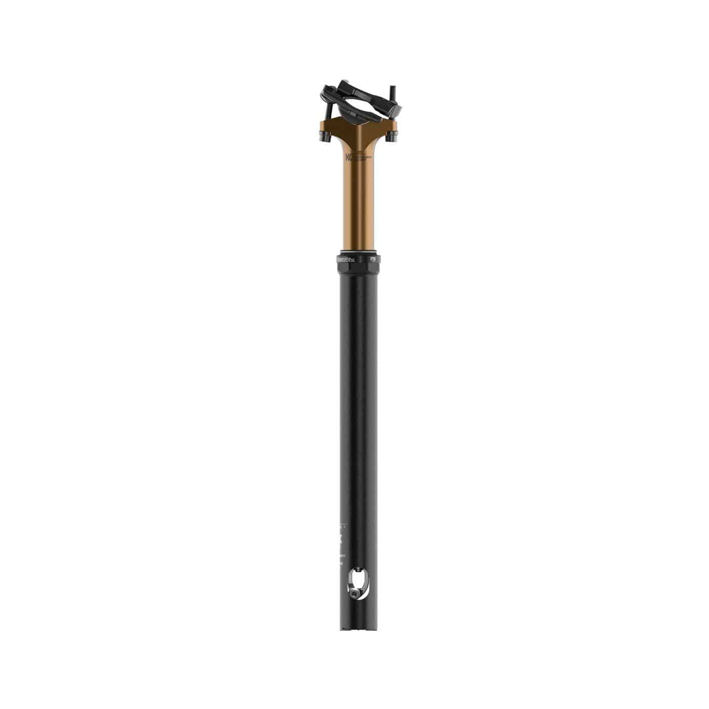 Fox Transfer SL Factory dropper seatpost for gravel and XC racing bikes, showcasing its sleek design and sturdy construction.