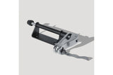 Delta Bike Hitch Pro front fork mount with locking lever in black and silver, designed for secure bicycle attachment.