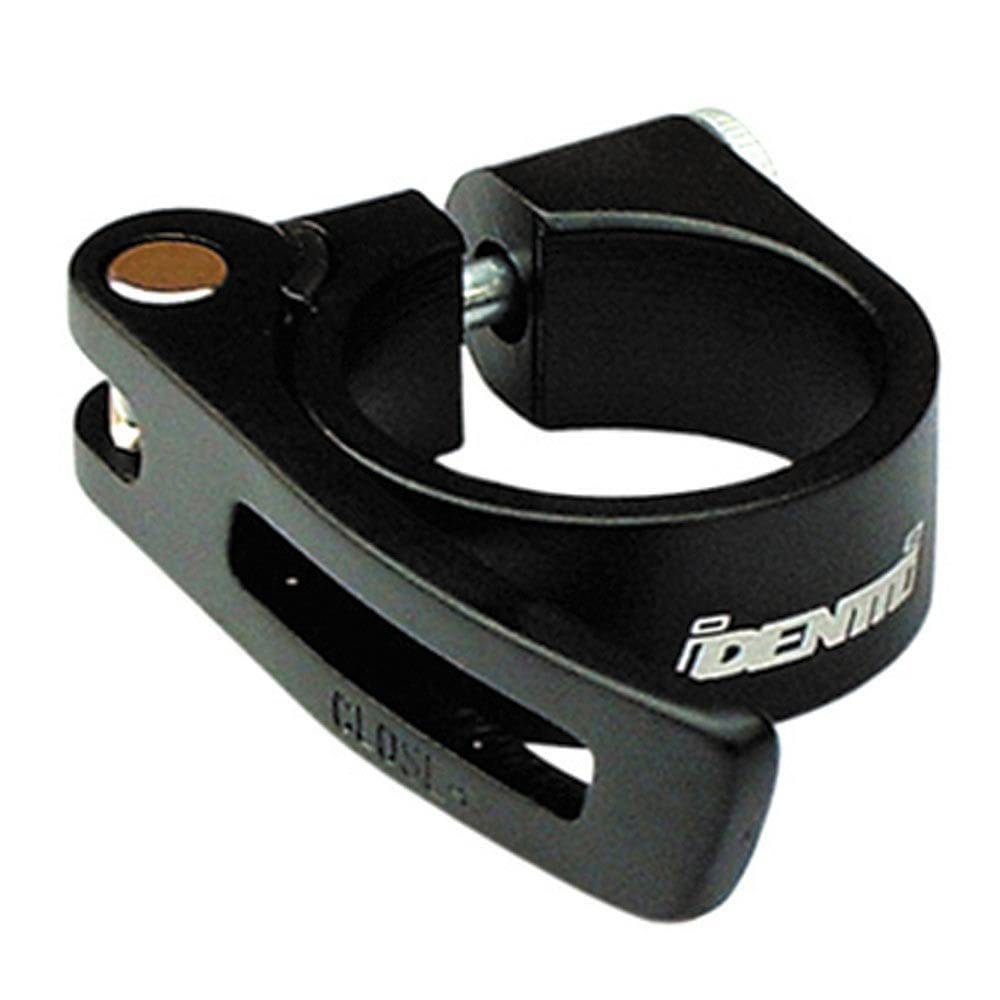 ID brand quick release seat clamp for easy seatpost adjustment, component accessory with a sleek metal design.