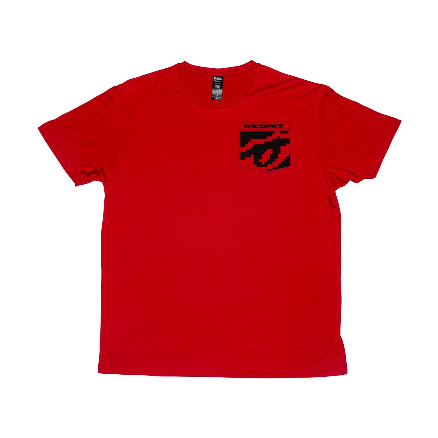 Race Face 8 Bit Pocket T-Shirt, unisex jersey for casual and outdoor wear, featuring a unique 8-bit graphic design.
