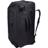 Thule RoundTrip Bike Duffel 70L with organized compartments, durable cycling gear travel bag shown in black with multiple zipper sections.