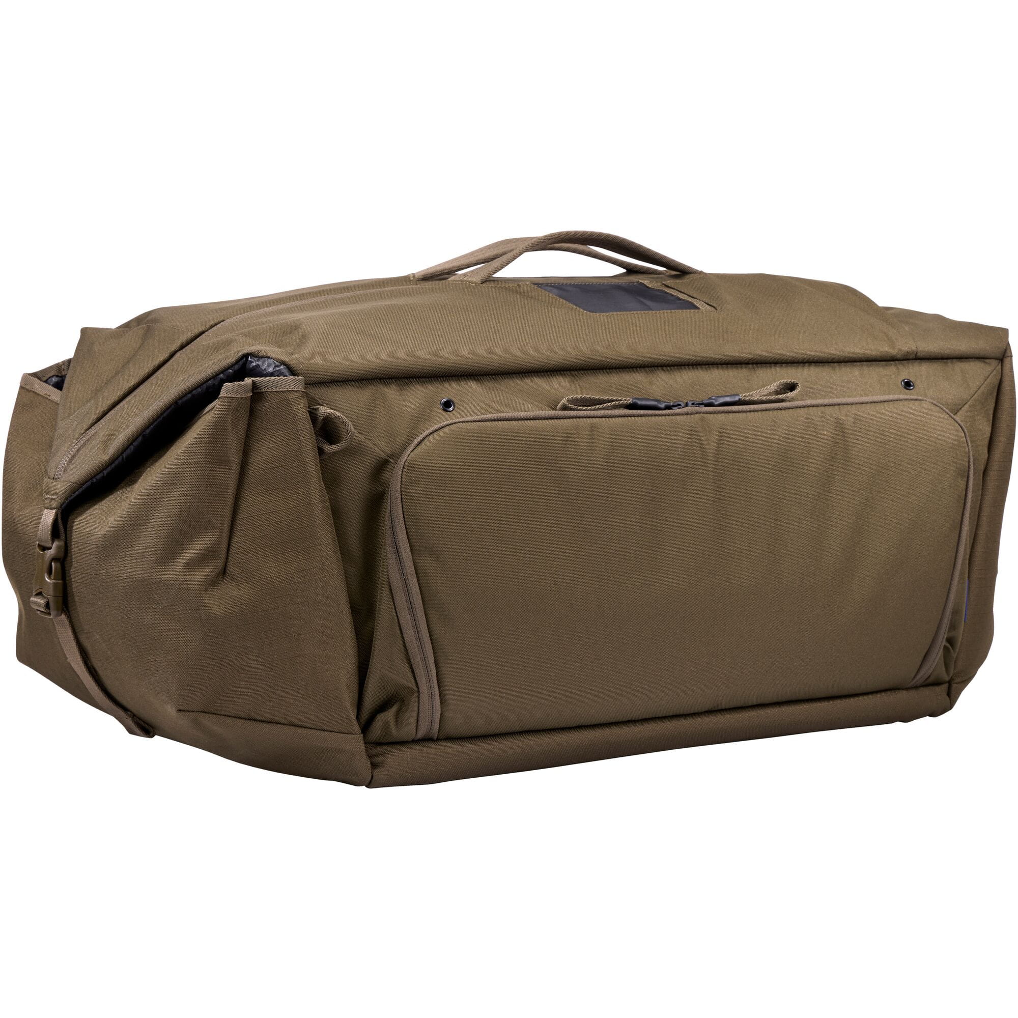 Thule RoundTrip Bike Duffel 70L cycling gear travel bag with organized compartments and durable design for cycling trips.
