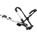 Thule 599 UpRide locking upright cycle carrier for 20-29 inch wheels, with integrated lock, aluminum design, accessories.