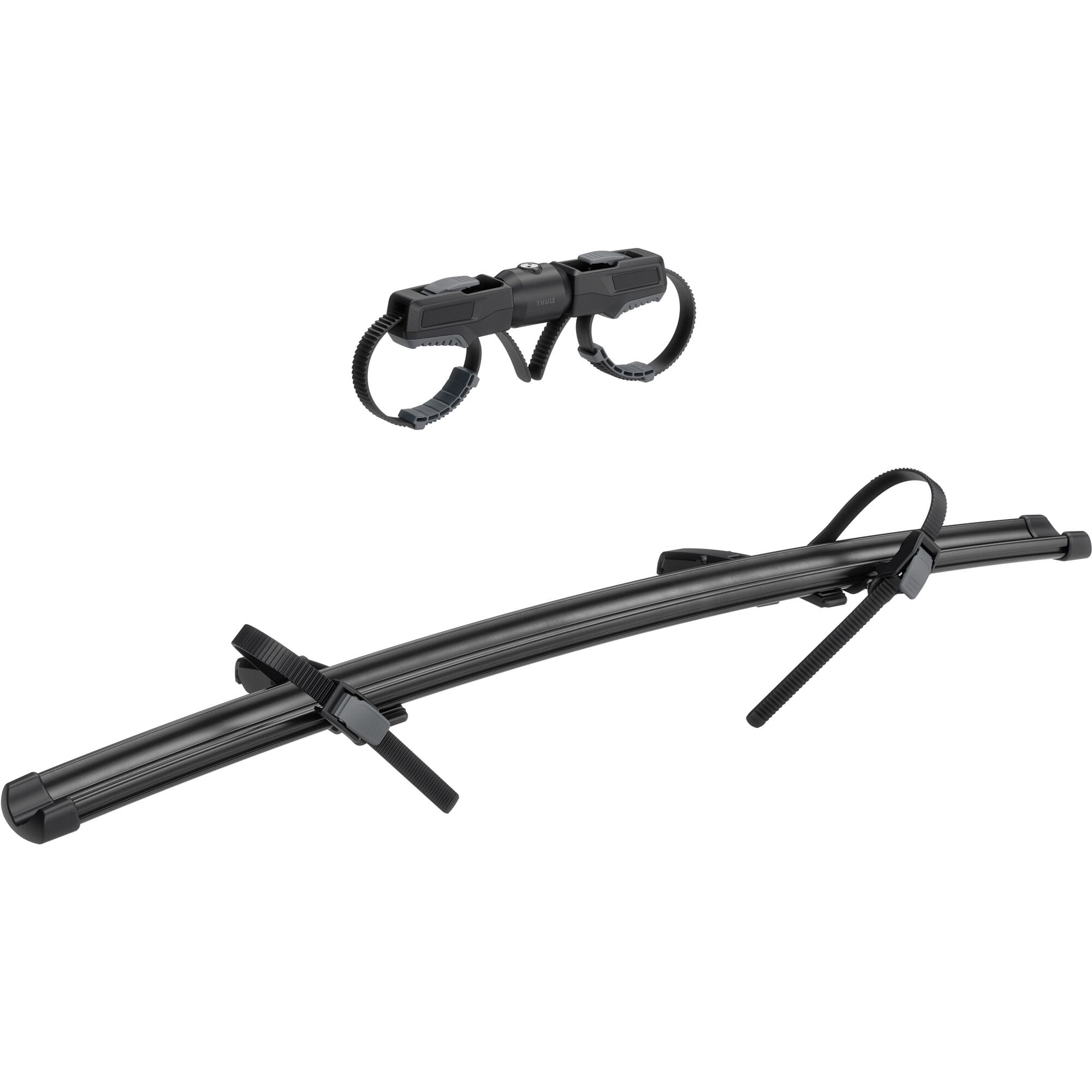 Thule 903 VeloSpace 3 bike rack extension adapter showing its black metal frame and mounting components for extra bike capacity