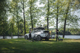 Thule VeloSpace 3 2-bike towball carrier with 13-pin connector for e-bikes, shown mounted on vehicle with bikes attached.