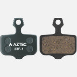 Aztec e-Bike disc brake pads for Avid Elixir and SRAM DB models, showing the brake pad components and packaging.