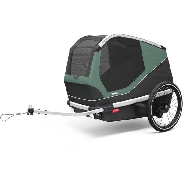 Thule Bexey large dog bike trailer with ventilation and quick-attach system, designed for secure pet transport during cycling.