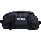 Thule Chasm Recycled 30L duffel bag with convertible backpack straps, showcasing its durable design and eco-friendly materials.