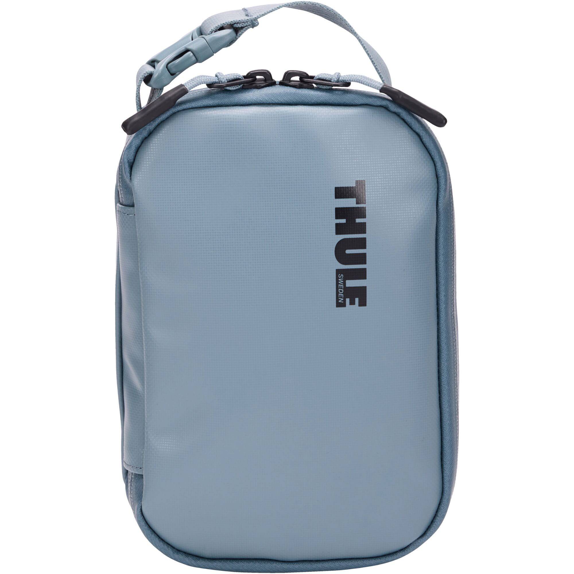 Thule Chasm Small Gear Cube in Pond Gray, weather-resistant travel organizer bag with multiple compartments for accessories.