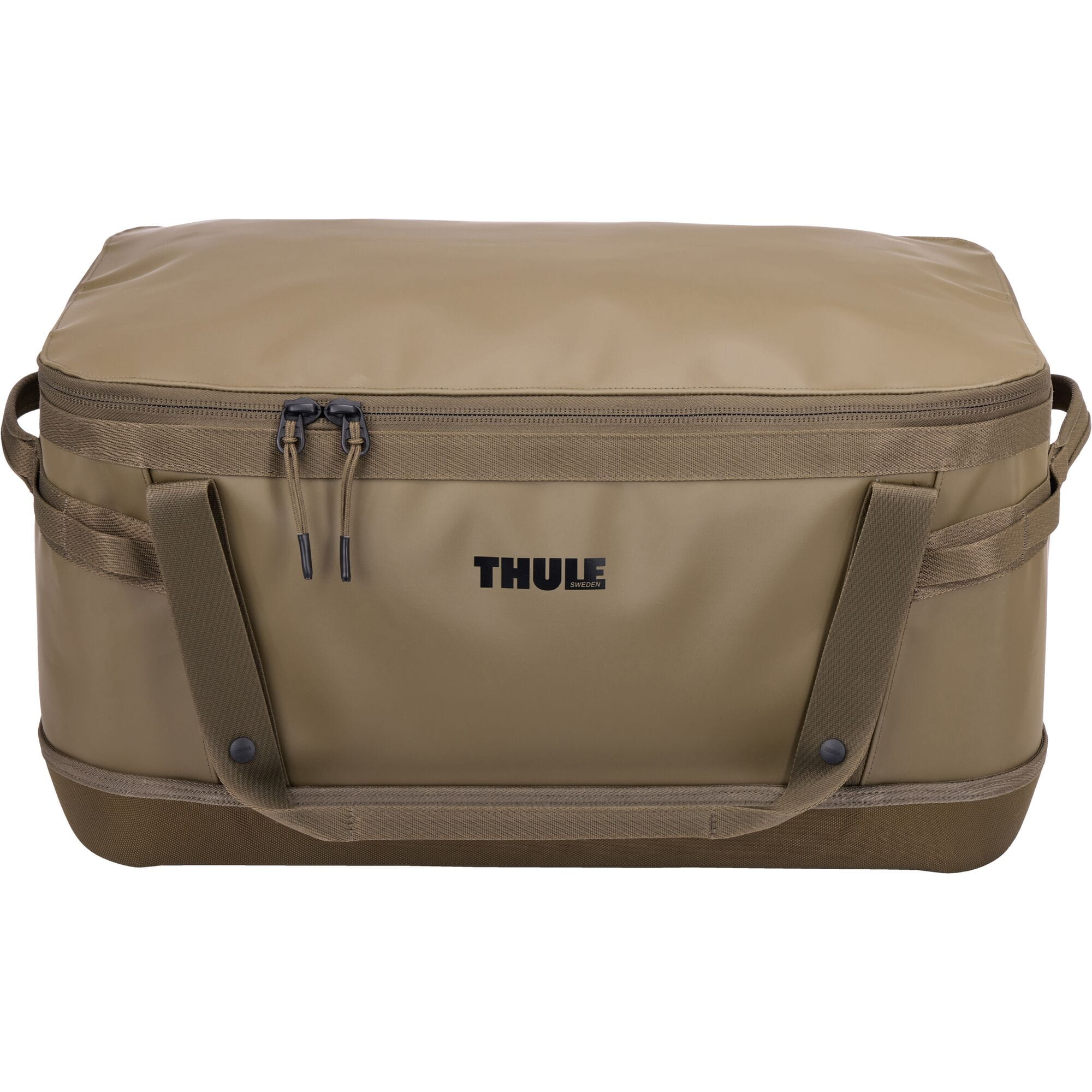 Thule Chasm Gear Hauler waterproof semi-rigid storage bag for travel and camping accessories, shown in black.