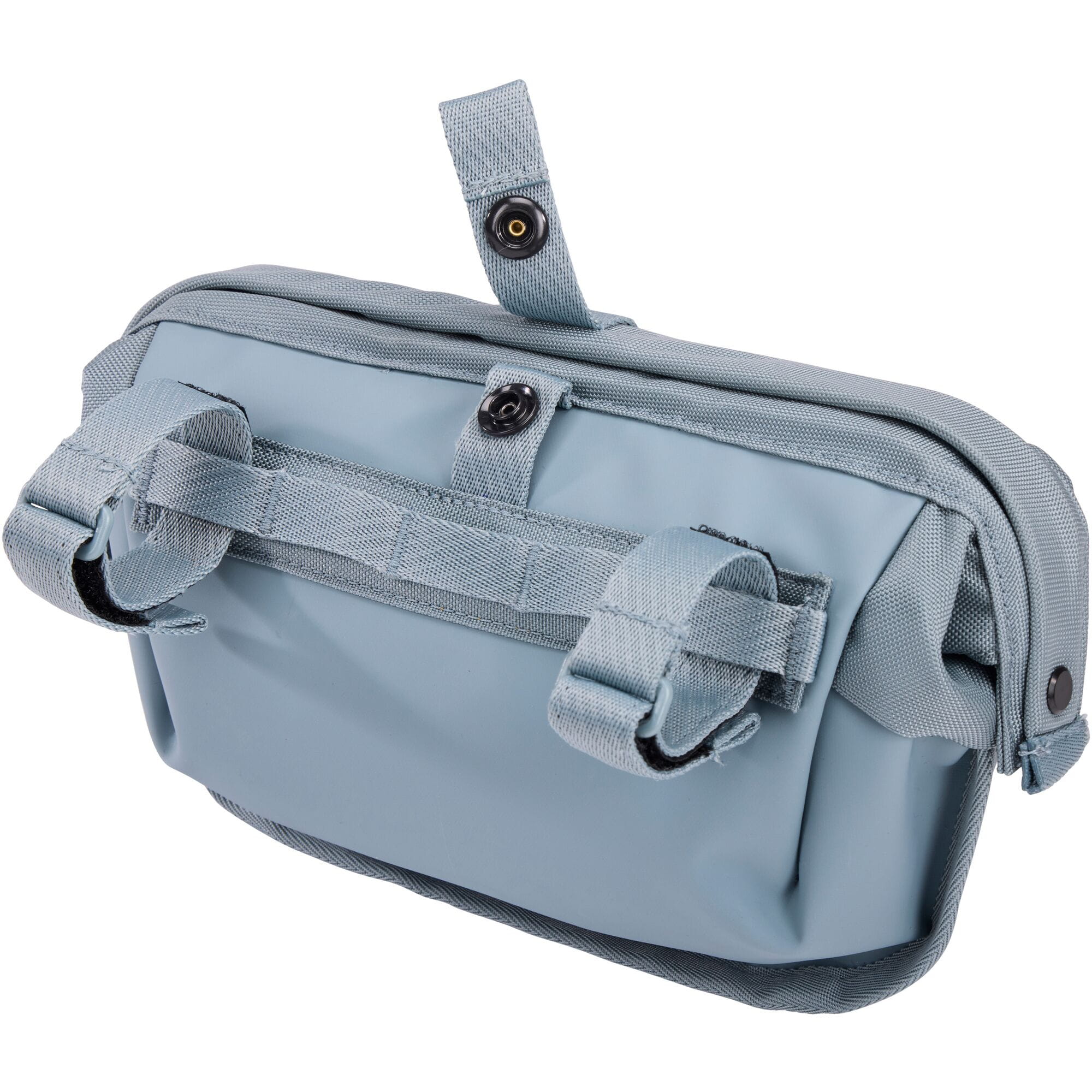 Thule Chasm Handlebar Bag 2L with removable pouch, water-resistant design, mounted on a bicycle handlebar, outdoor setting