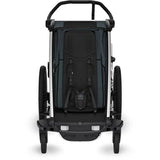 Thule Chariot Cross 2 single child carrier with cycling and strolling kit, showing the versatile stroller and bike trailer accessories.