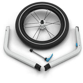 Thule Jogging Kit accessory for Chariot Cross and Lite stroller, featuring single front wheel attachment for running stability.