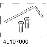 Thule handlebar hardware kit for Cross and Lite strollers, includes replacement parts, black plastic components, and metal screws.