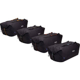 Black Thule GoPack Duffel Set 4-Pack with backpack conversion, versatile travel bags and accessories displayed in the image.