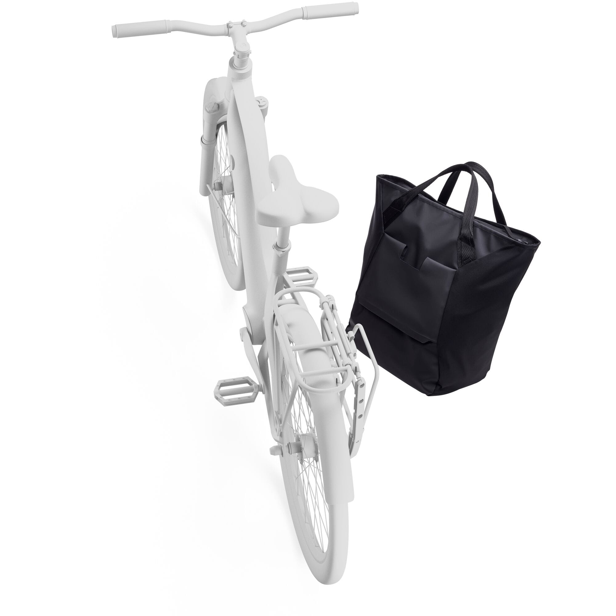 Thule Chasm Tote InLock 25L water-resistant tote bag with bike rack compatibility, featuring durable straps and secure zipper closure.
