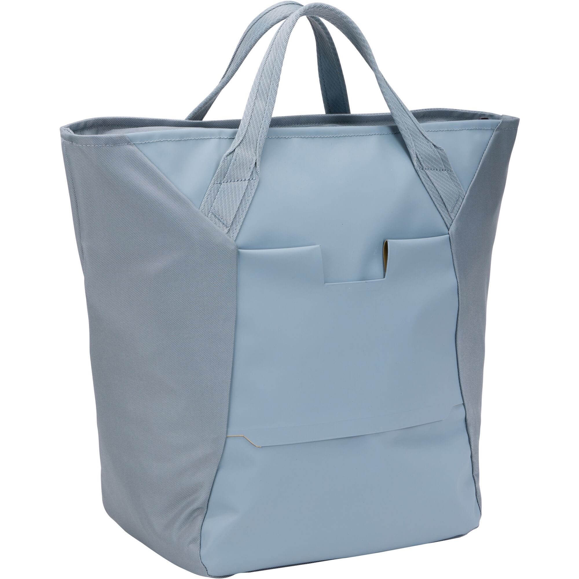 Thule Chasm Tote InLock 25L water-resistant tote bag with bike rack compatibility, shown with handles and sleek design.