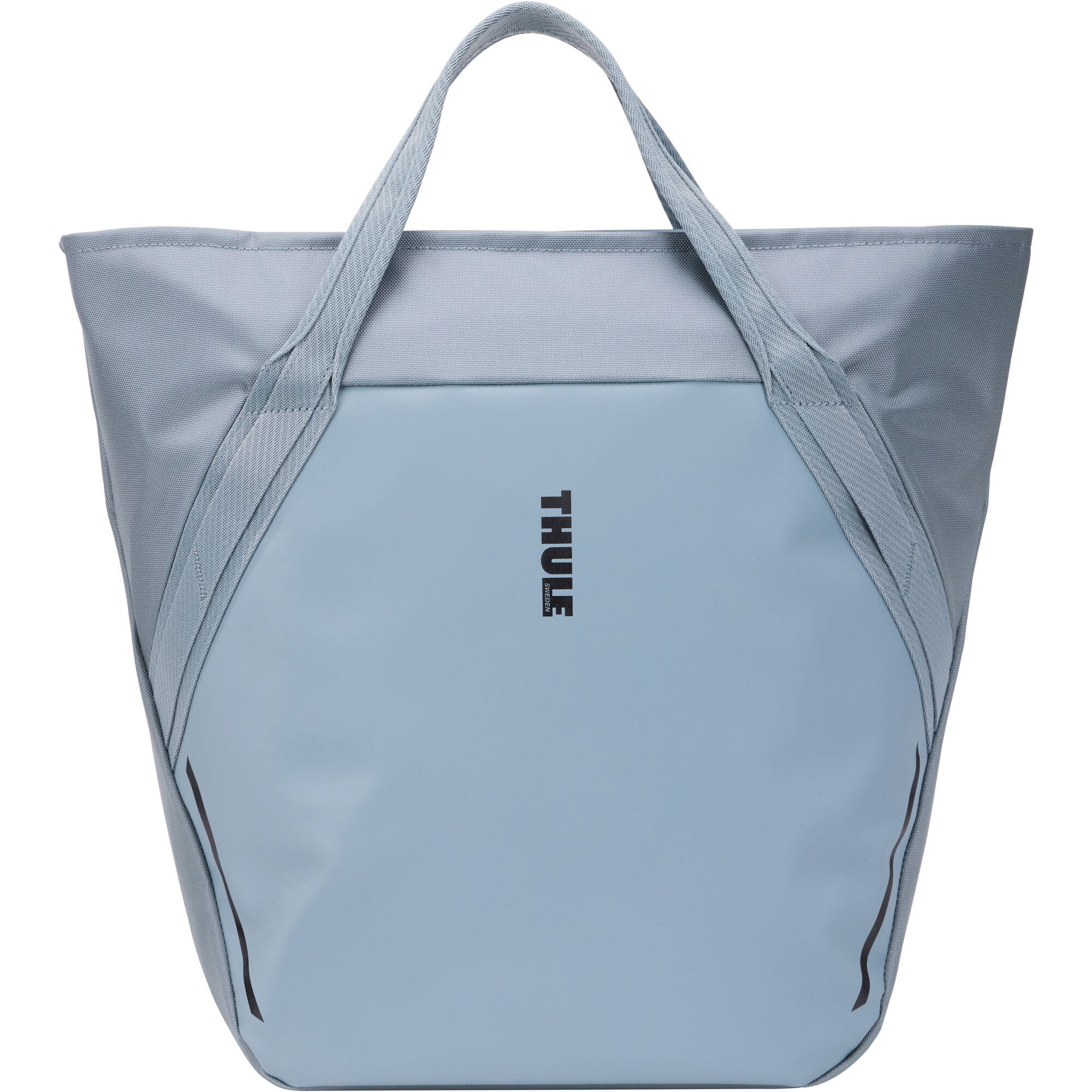 Thule Chasm Tote InLock 25L water-resistant tote bag with bike rack compatibility, featuring durable fabric and secure locking system.