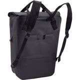 Thule Shield 23L waterproof backpack with InLock bike rack attachment, shown with secure straps and rugged design.