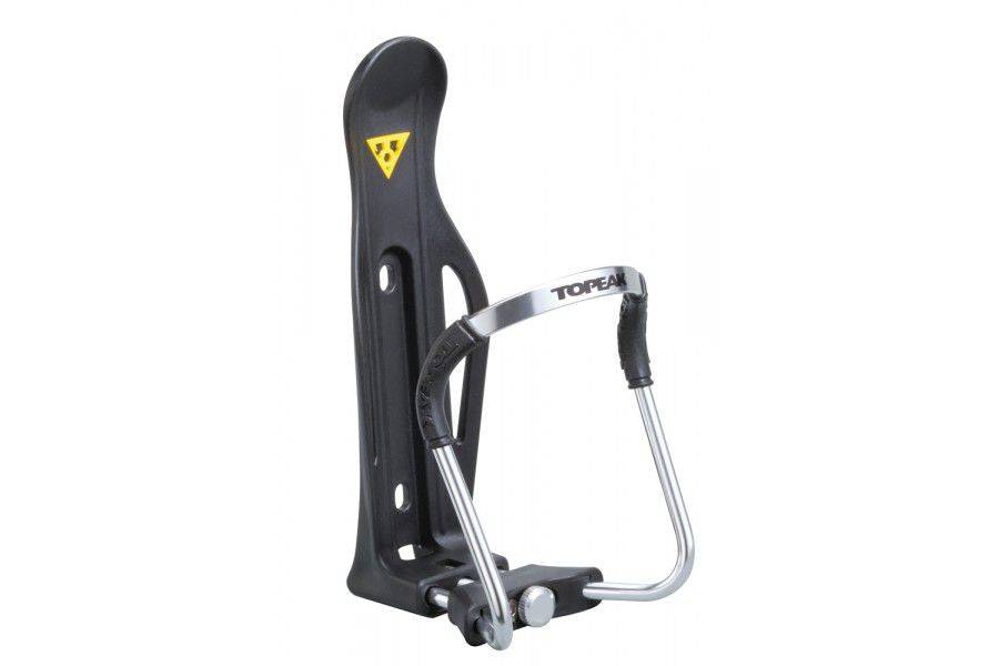 Topeak Modula Cage II bike water bottle holder in silver and black, durable bike accessories with secure bottle grip