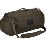 Thule RoundTrip 55L bike duffel bag with organized compartments for cycling gear and accessories.