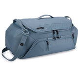 Thule RoundTrip Bike Duffel 55L cycling gear bag with multiple organized compartments and durable fabric for accessories storage.
