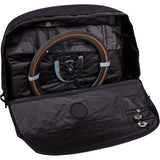 Thule RoundTrip Road Bike Case with integrated work stand for travel protection, showcasing durable exterior and secure bike storage.