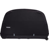 Thule RoundTrip MTB bike case with integrated work stand for mountain and road bikes, showing durable exterior and interior features.