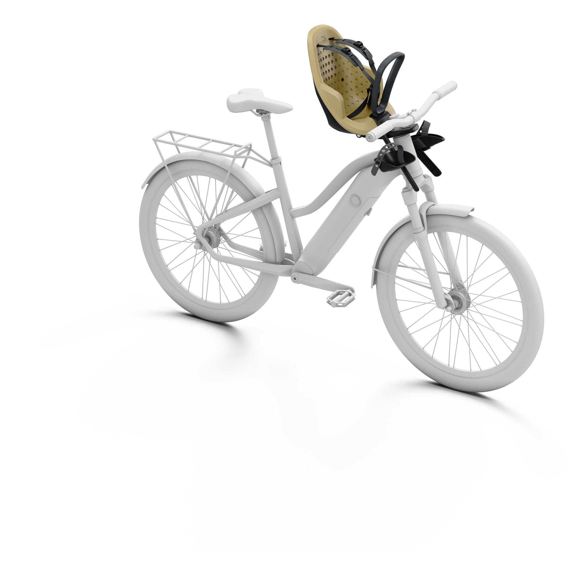 Thule Yepp 2 Mini front child bike seat stem mount with suspension system, accessory for secure bike seat installation.